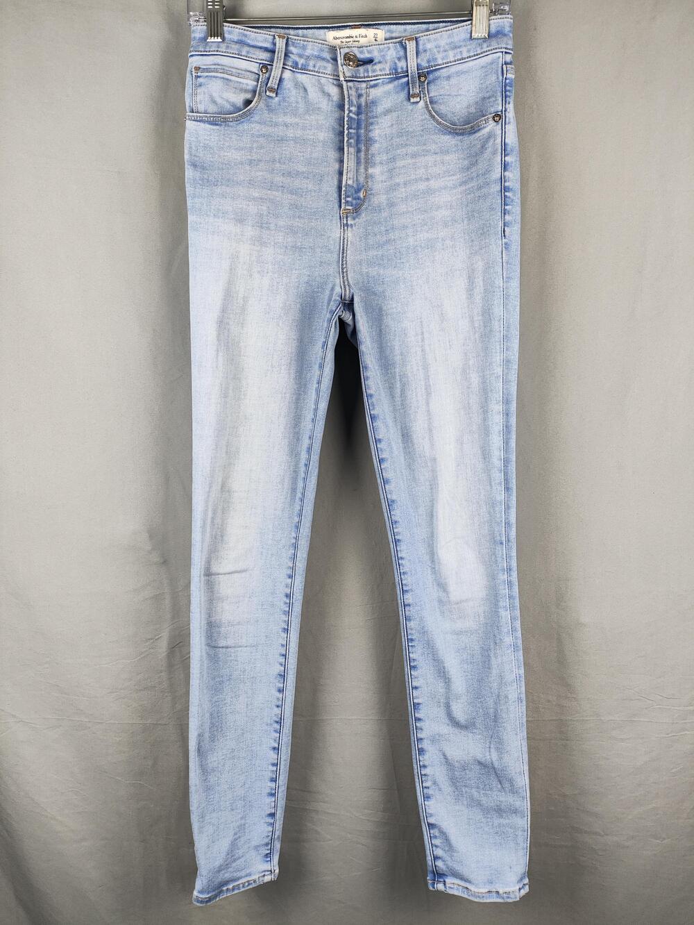 Abercrombie & Fitch The Super Skinny Jeans Womens 4R Light Wash High Rise Denim